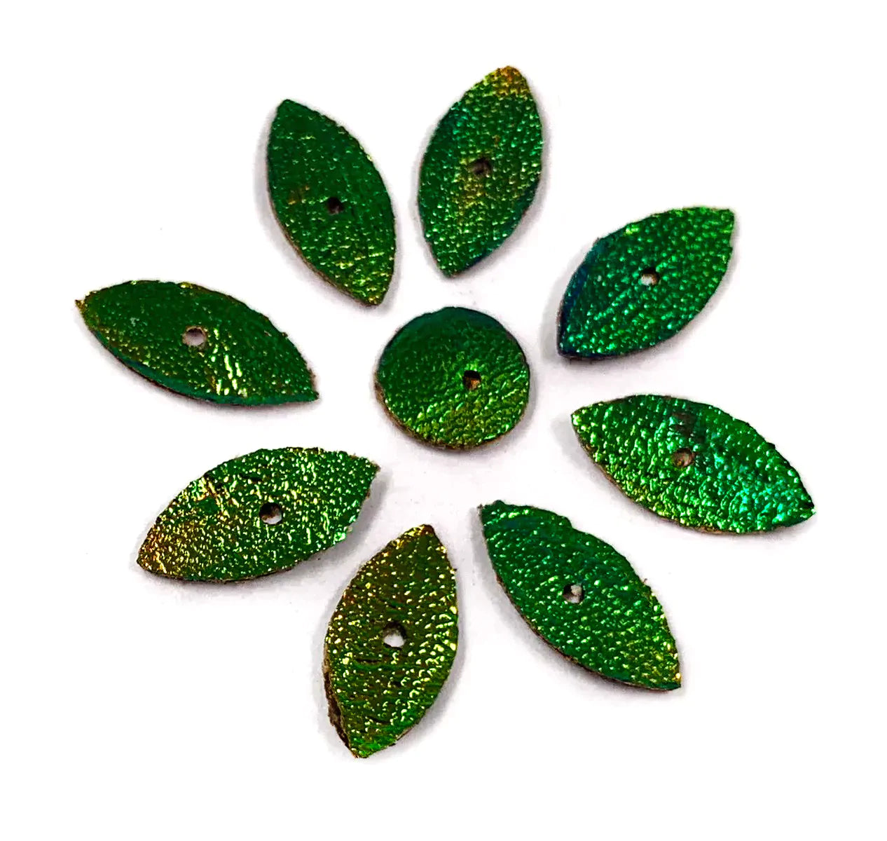 Jewel Beetle Wings UNDRILLED NO-HOLE 100 Pcs Natural Wings - Circle 5 MM