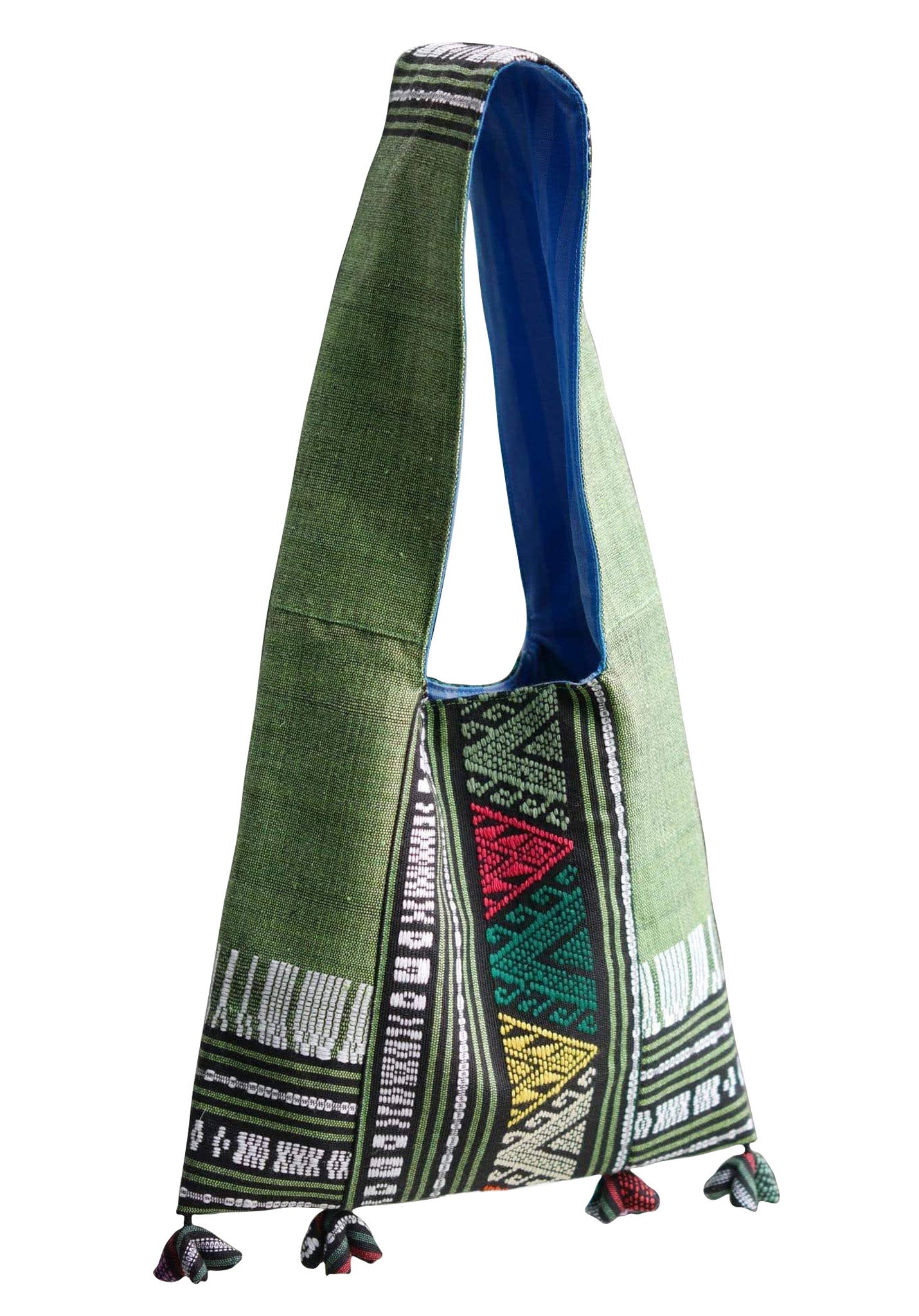 Handwoven Hand-dyed Handmade ETHNICS MINI shoulder bag tote bag Sunne Tropical - GREEN