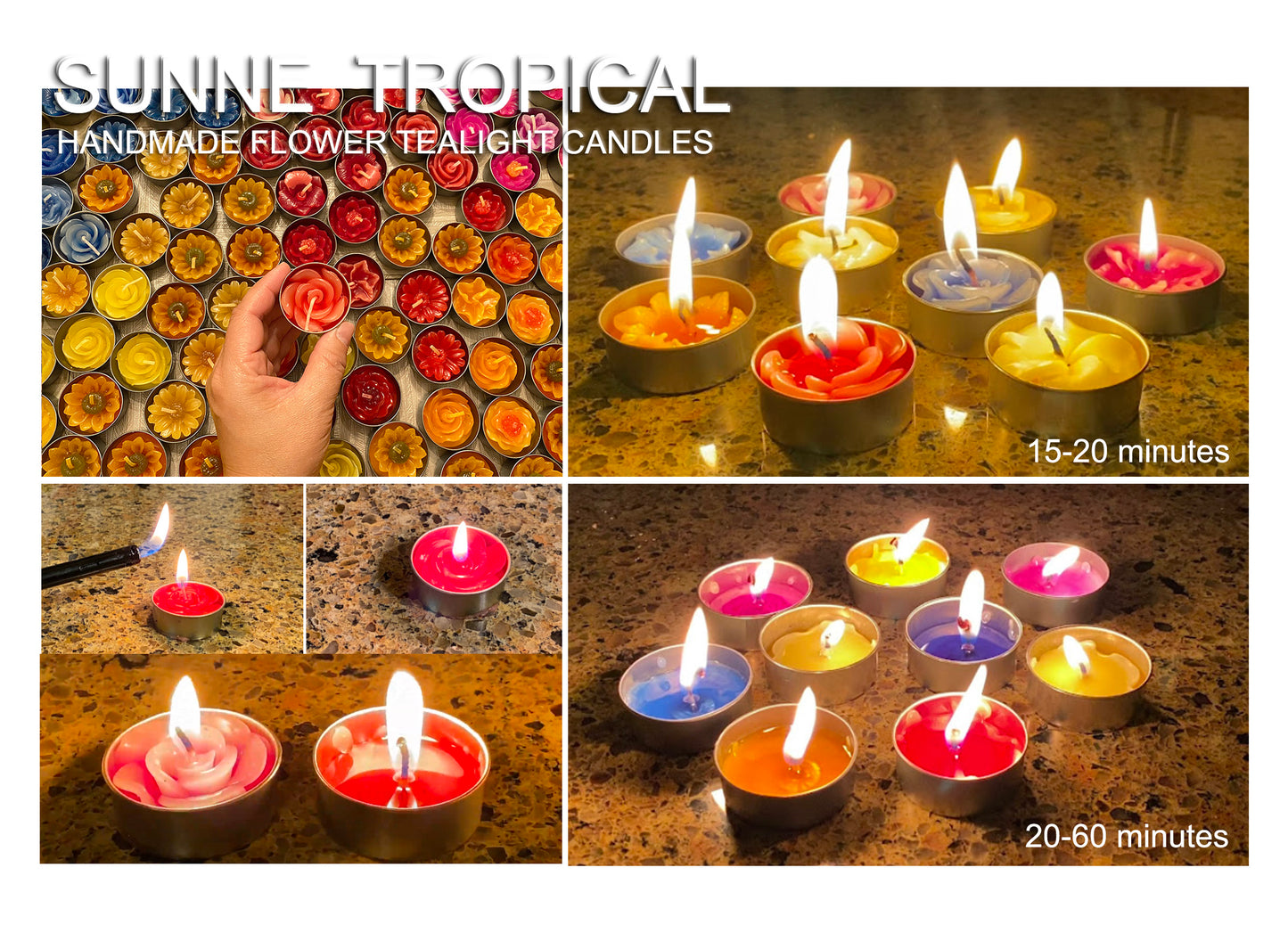 Dahlia Wild Flower Set of 10 Tealight Candles (RED)